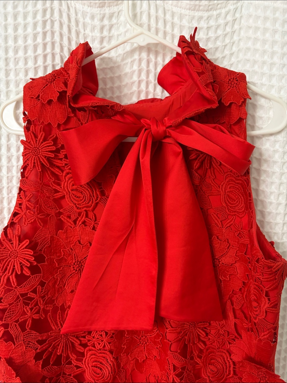 Tuckernuck Red Guipure Lace Blythe Dress Size Large - Picture 11 of 13